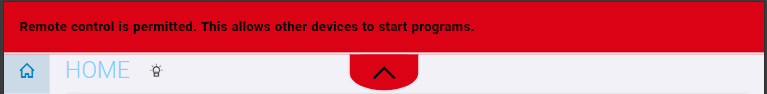 Warning when remote control is allowed