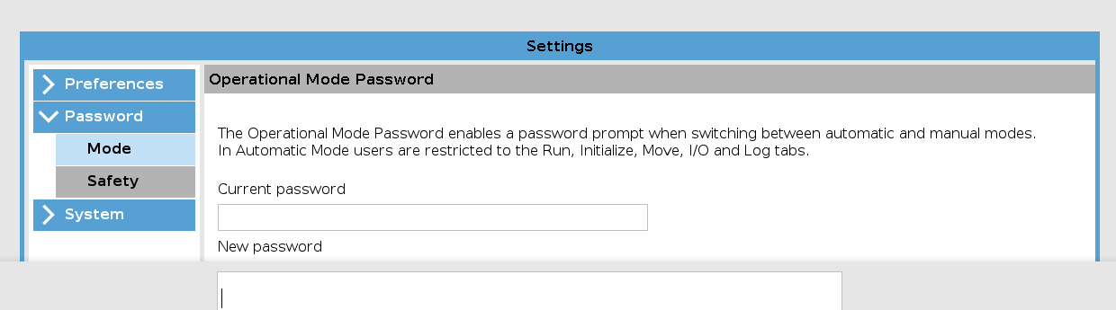 Operational Mode Password