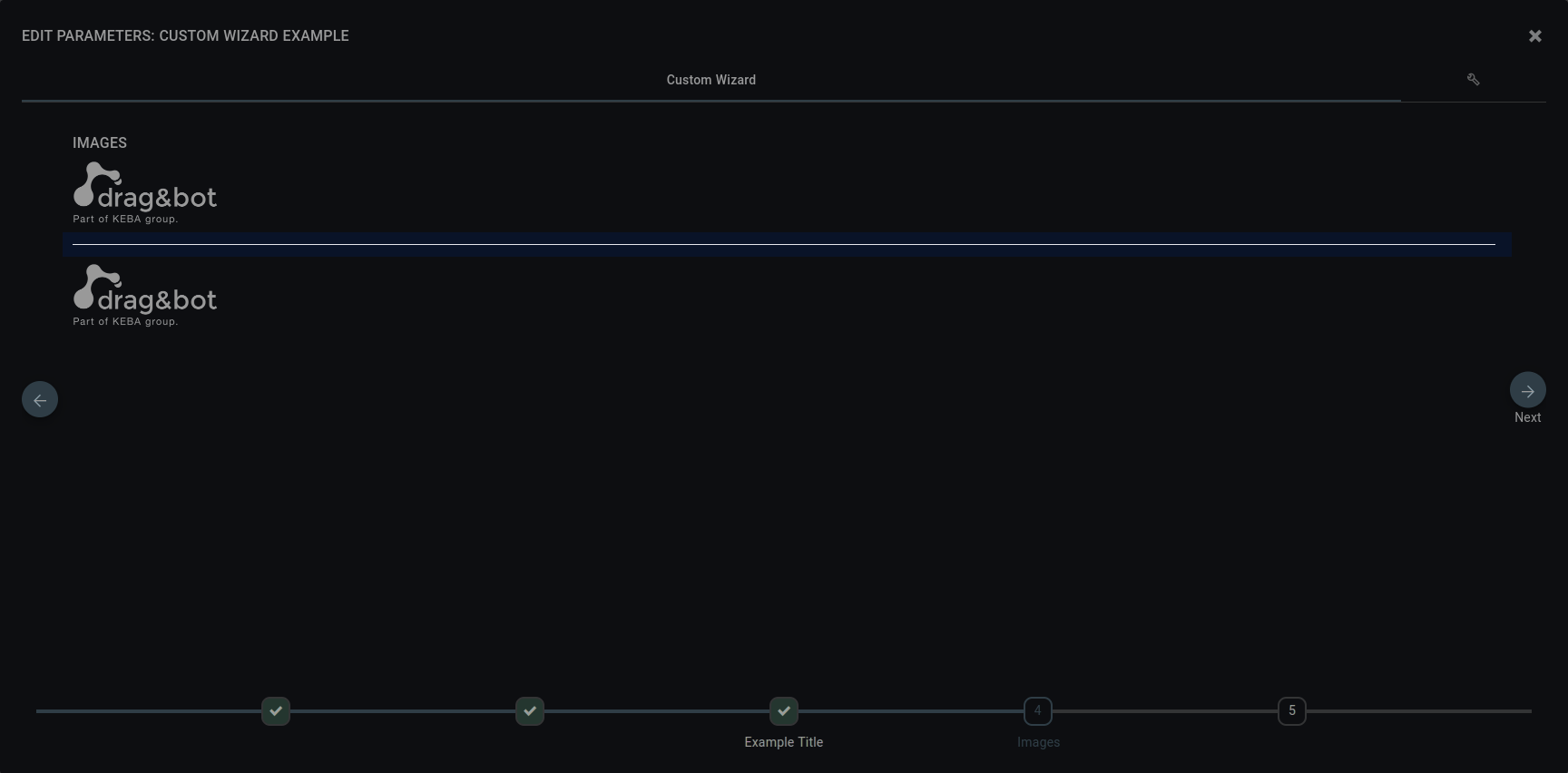 Horizontal line element in a Custom Wizard