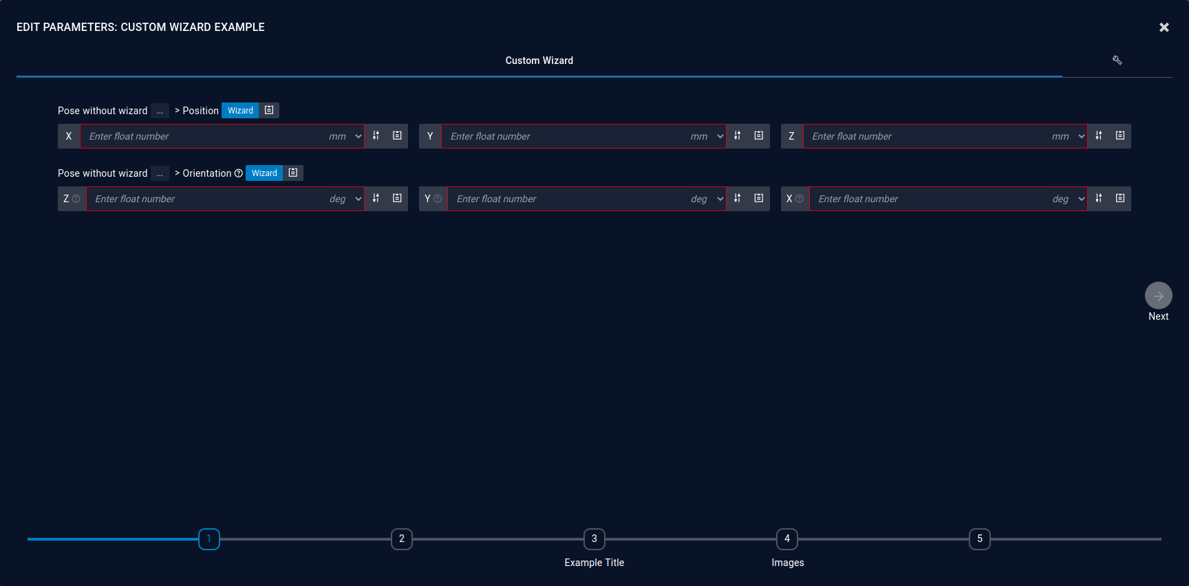 Parameter in a Custom Wizard